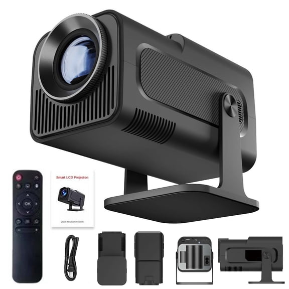 HY320 Projector, Android TV 11.0, 1080P, 400 ANSI, 180 Rotational, Auto Keystone & Surround Sound, WiFi 6 & Bluetooth 5.3, HDMI/USB Ports, Home Theater Projector for Movies, Gaming