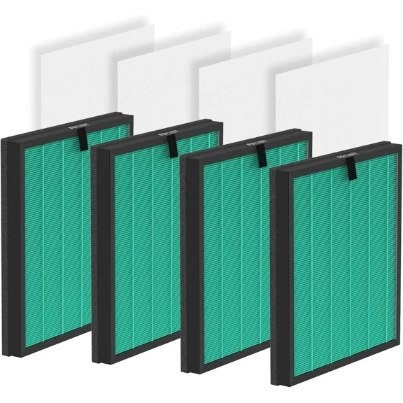 HY4866 Hepa Pet Allergy Filter Replacement For MORENTO HY4866 and YIOU M1 Air Purifier, 4 pack H13 True HEPA Enhanced Air Filter Pet Allergy Version + 4 pack Prefilter