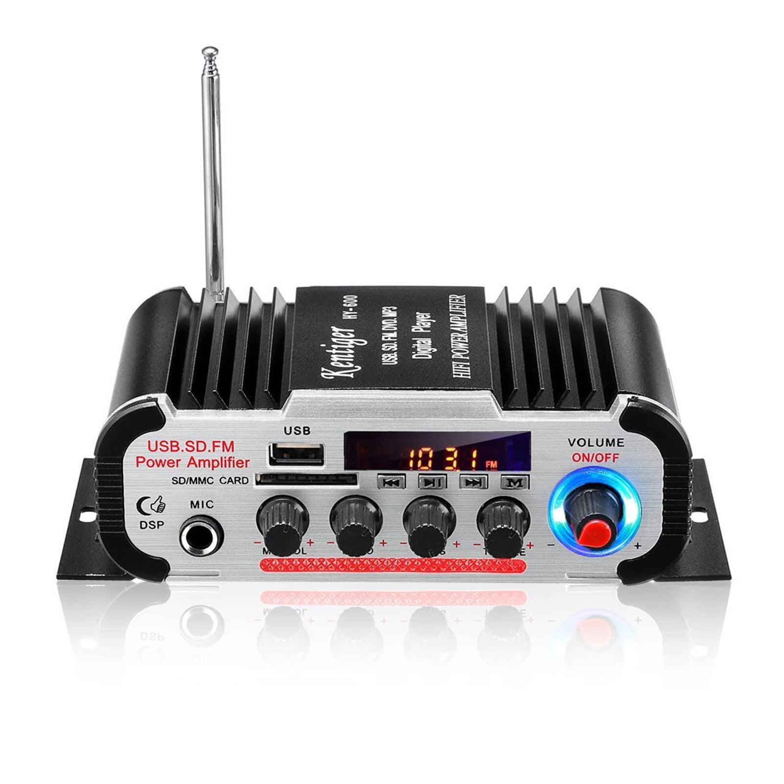 HY60 600W 2CHHifi Audio Home Digital Amplifiers Car Audio Bass Power Amplifier Mic FM USB SD Radio Subwoofer Speakers ,Scalable Fun