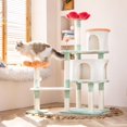 HYABi 56.3in Flower Collapsible Cat Tree Tower Condo for Large Cats