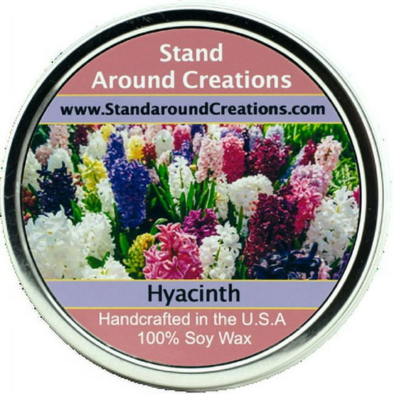 HYACINTH TIN 16-OZ. ALL NATURAL SOY CANDLE