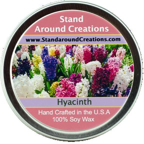 HYACINTH TIN 8-OZ. ALL NATURAL SOY CANDLE