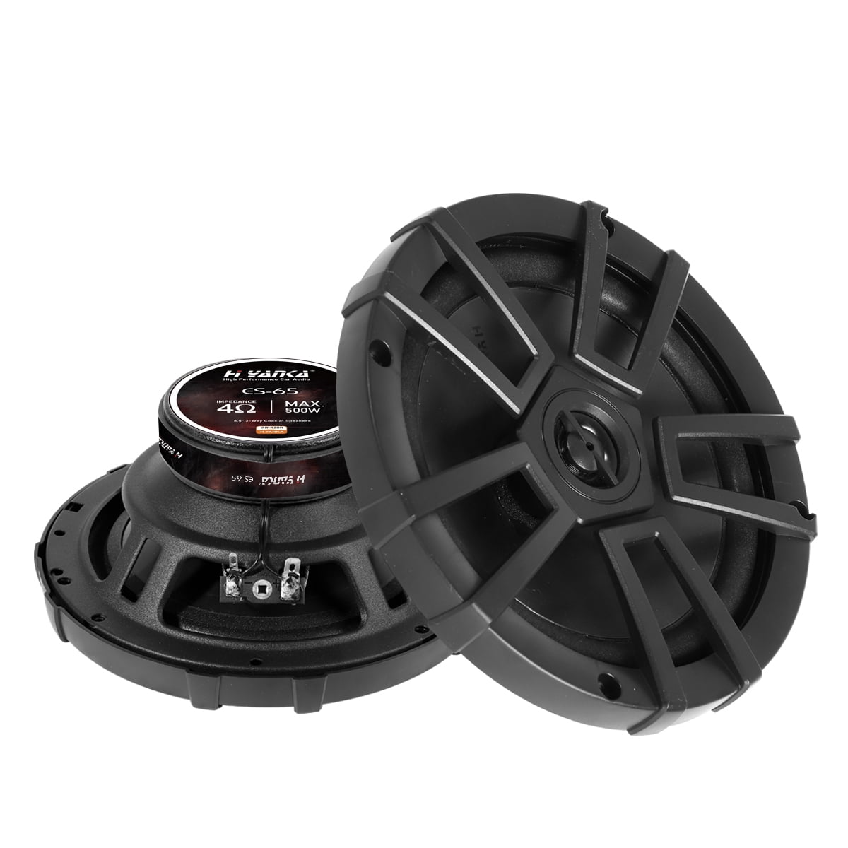 6.5 Car Speakers With Good Bass No Amp HYANKA 6.5 Car Speakers Auto Bass System, 500W Max 2-Way Coaxial Audio