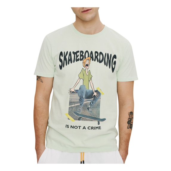 HYBRID APPAREL Mens Green Graphic Short Sleeve Classic Fit Knit T-Shirt S