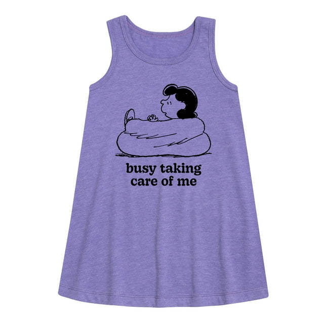 HYBRID APPAREL - Peanuts - Busy Taking Care Of Me - Toddler & Youth Girls A-line Dress