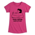 thumbnail image 1 of HYBRID APPAREL - Peanuts - Busy Taking Care Of Me - Toddler & Youth Girls Short Sleeve Graphic T-Shirt, 1 of 5