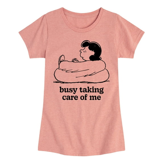 HYBRID APPAREL - Peanuts - Busy Taking Care Of Me - Toddler & Youth Girls Short Sleeve Graphic T-Shirt