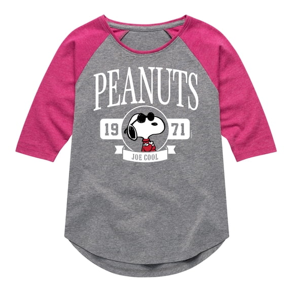 HYBRID APPAREL - Peanuts - Collegiate - Toddler & Youth Girls Raglan Graphic T-Shirt