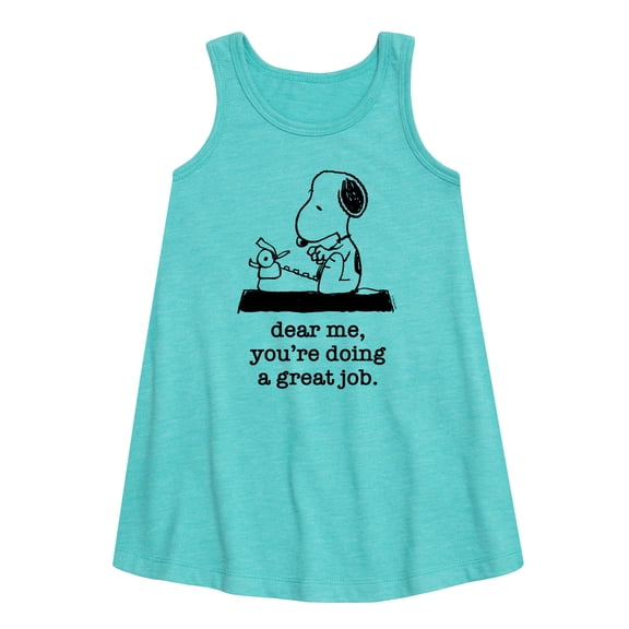 HYBRID APPAREL - Peanuts - Dear Me Doing Great Job - Toddler & Youth Girls A-line Dress