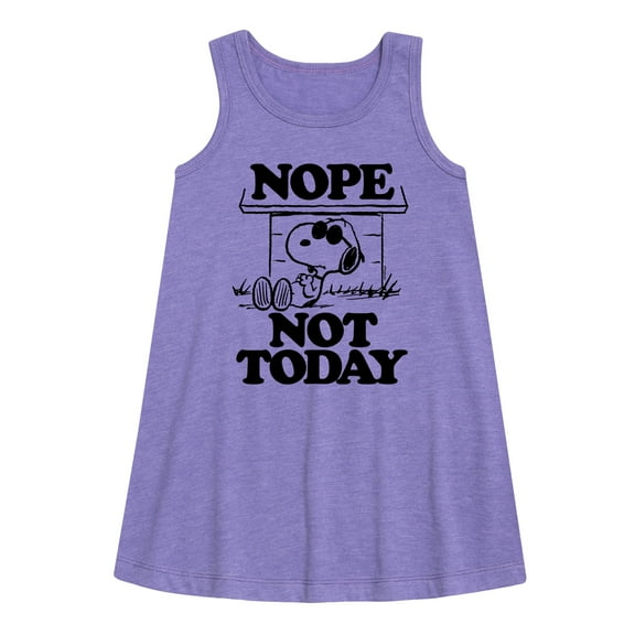 HYBRID APPAREL - Peanuts - Joe Cool Nope Not Today - Toddler & Youth Girls A-line Dress