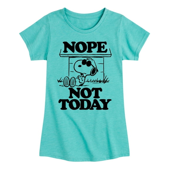 HYBRID APPAREL - Peanuts - Joe Cool Nope Not Today - Toddler & Youth Girls Short Sleeve Graphic T-Shirt
