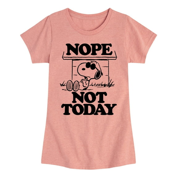 HYBRID APPAREL - Peanuts - Joe Cool Nope Not Today - Toddler & Youth Girls Short Sleeve Graphic T-Shirt