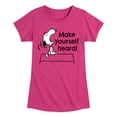 thumbnail image 1 of HYBRID APPAREL - Peanuts - Make Yourself Heard - Toddler & Youth Girls Short Sleeve Graphic T-Shirt, 1 of 5