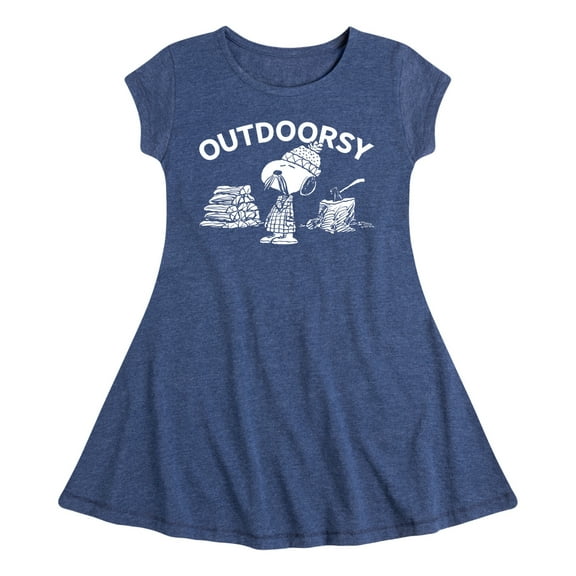 HYBRID APPAREL - Peanuts - Outdoorsy Snoopy - Toddler & Youth Girls Fit & Flare Dress