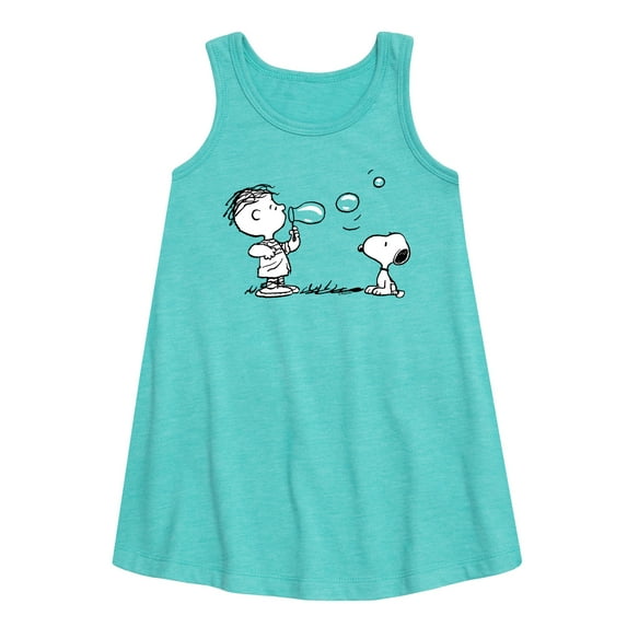 HYBRID APPAREL - Peanuts - Rerun And Snoopy Bubbles - Toddler & Youth Girls A-line Dress