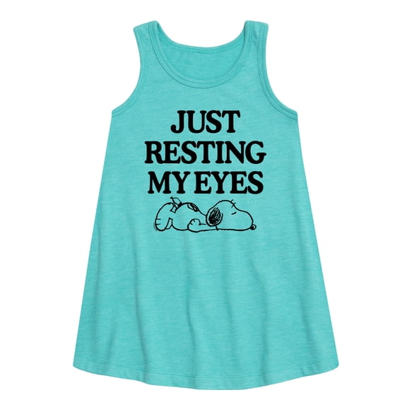 HYBRID APPAREL - Peanuts - Resting My Eyes Snoopy - Toddler & Youth Girls A-line Dress
