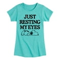 thumbnail image 1 of HYBRID APPAREL - Peanuts - Resting My Eyes Snoopy - Toddler & Youth Girls Short Sleeve Graphic T-Shirt, 1 of 5