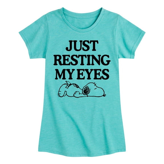 HYBRID APPAREL - Peanuts - Resting My Eyes Snoopy - Toddler & Youth Girls Short Sleeve Graphic T-Shirt