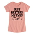 thumbnail image 1 of HYBRID APPAREL - Peanuts - Resting My Eyes Snoopy - Toddler & Youth Girls Short Sleeve Graphic T-Shirt, 1 of 6
