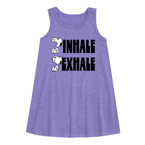HYBRID APPAREL - Peanuts - Snoopy Inhale Exhale - Toddler & Youth Girls A-line Dress