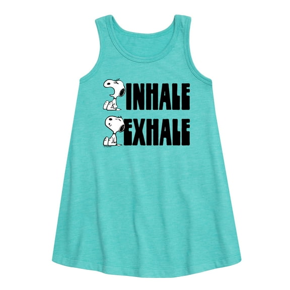 HYBRID APPAREL - Peanuts - Snoopy Inhale Exhale - Toddler & Youth Girls A-line Dress