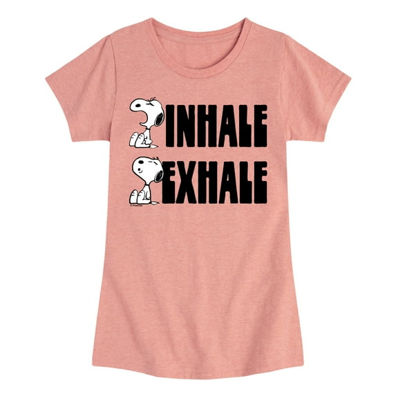 HYBRID APPAREL - Peanuts - Snoopy Inhale Exhale - Toddler & Youth Girls Short Sleeve Graphic T-Shirt