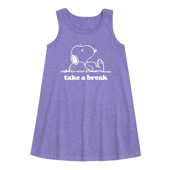 HYBRID APPAREL - Peanuts - Take A Break - Toddler & Youth Girls A-line Dress