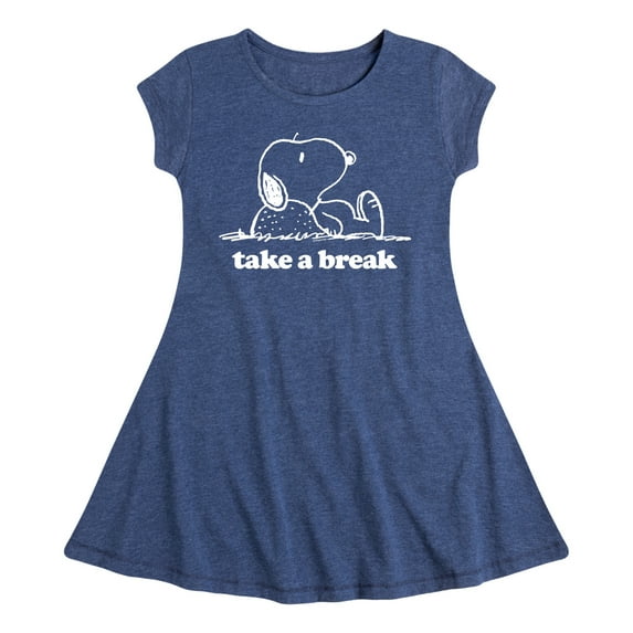 HYBRID APPAREL - Peanuts - Take A Break - Toddler & Youth Girls Fit & Flare Dress