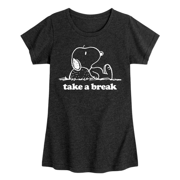 HYBRID APPAREL - Peanuts - Take A Break - Toddler & Youth Girls Short Sleeve Graphic T-Shirt