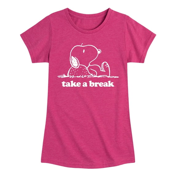 HYBRID APPAREL - Peanuts - Take A Break - Toddler & Youth Girls Short Sleeve Graphic T-Shirt