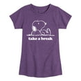 thumbnail image 1 of HYBRID APPAREL - Peanuts - Take A Break - Toddler & Youth Girls Short Sleeve Graphic T-Shirt, 1 of 5