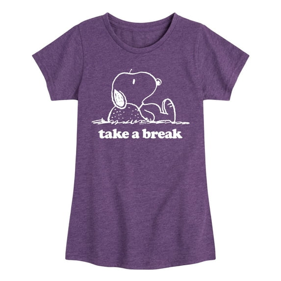 HYBRID APPAREL - Peanuts - Take A Break - Toddler & Youth Girls Short Sleeve Graphic T-Shirt
