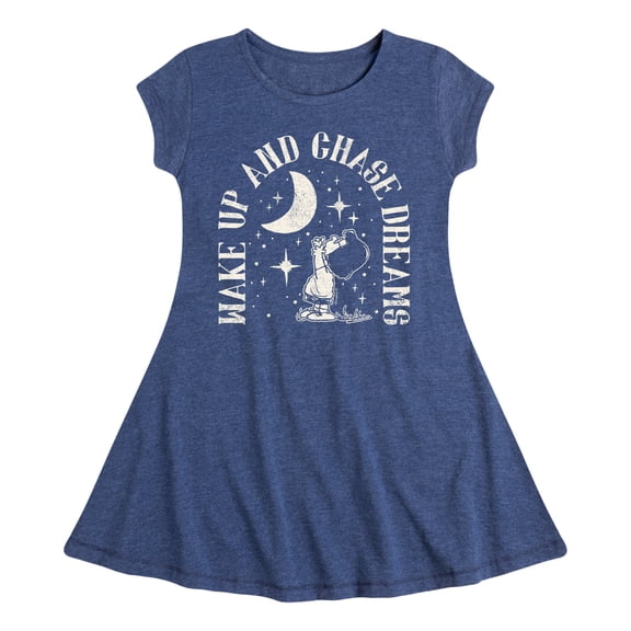 HYBRID APPAREL - Peanuts - Wake Up And Chase Dreams - Toddler & Youth Girls Fit & Flare Dress
