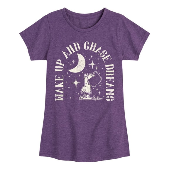 HYBRID APPAREL - Peanuts - Wake Up And Chase Dreams - Toddler & Youth Girls Short Sleeve Graphic T-Shirt