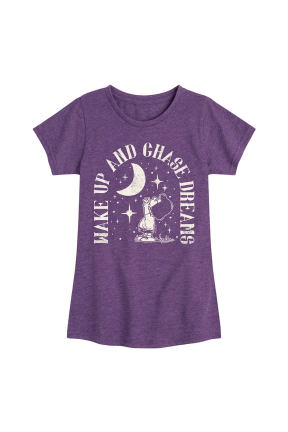 - Peanuts - Wake Up And Chase Dreams - Toddler & Youth Girls Short Sleeve Graphic T-Shirt