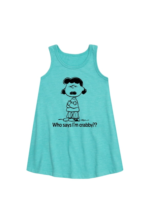 - Peanuts - Who Says Im Crabby Lucy - Toddler & Youth Girls A-line Dress