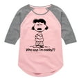 thumbnail image 1 of HYBRID APPAREL - Peanuts - Who Says Im Crabby Lucy - Toddler & Youth Girls Raglan Graphic T-Shirt, 1 of 3