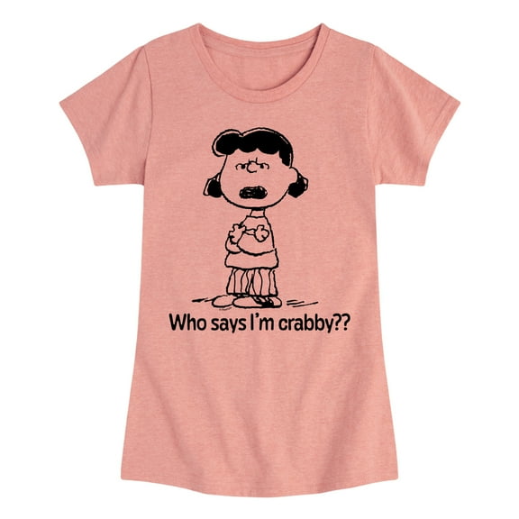 HYBRID APPAREL - Peanuts - Who Says Im Crabby Lucy - Toddler & Youth Girls Short Sleeve Graphic T-Shirt