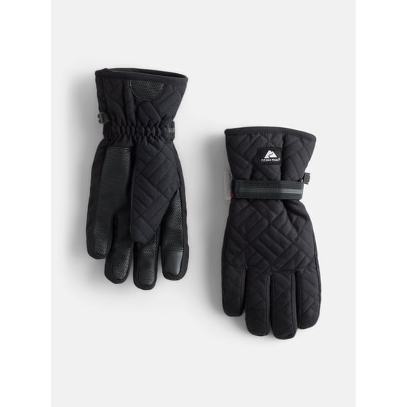 Ozark Trail Women's Hybrid Ski Gloves, Black Soot, S/M