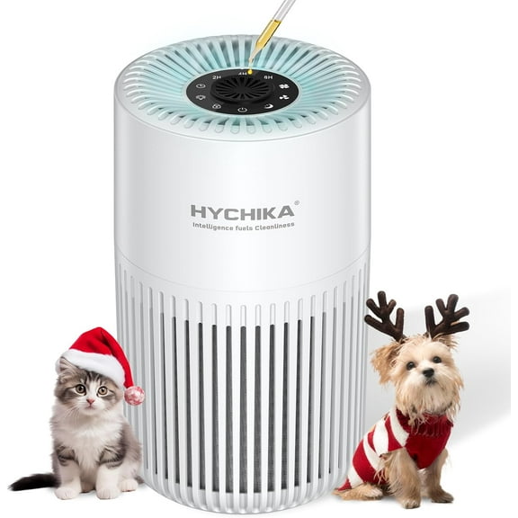 HYCHIKA Air Purifier for Bedroom Home - True H13 HEPA Air Purifier for Smoke,Dust,Pollen,Pet Dander & Odor,(20dB) Quiet Air Purifiers with 3 Light,3 Speeds,Timer & Aroma Function