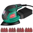 thumbnail image 1 of HYCHIKA 1.6 Amp Corded Detail Sander, 14000 OPM with Dust Collection & 12 Sandpapers for Sanding, Polishing, Paint Removal, 1 of 9