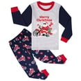 thumbnail image 1 of HYCLES Kids Christmas Pajamas Sets Santa Claus Dinosaur Sleepwear Long Sleeve PJS Set 2-12 Years for Boys Girls, 1 of 6