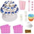thumbnail image 1 of HYCSC Cake Pop Maker Kit- 632Pcs Cake Pop Baking Supplies with Silicone Molds, 3-Tier Cake Stand, Silicone Barking cups, Decoration Pen, Silicone Measuring Cups, Lollipop Sticks, Bags and Ties, 1 of 7
