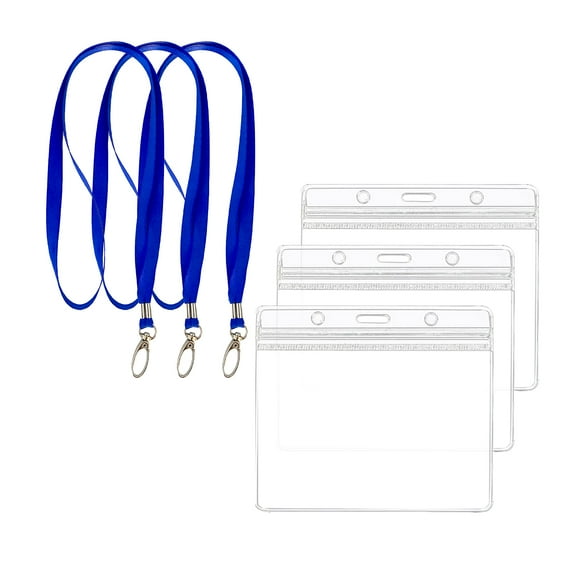 HYCSC Water-Resistant Adult Badge & ID Holders, PVC Clear, 3 pcs