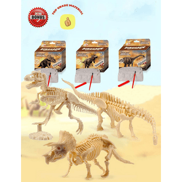 HYCSC Dinosaur Excavation Kits For Kids,Dino Dig Kits T-Rex,Triceratops and Diplodocus,Dinosaur Fossil Excavation Kits ,Children's Popular Science Education Toys - Dinosaur DIY Toys（Three-piece suit）