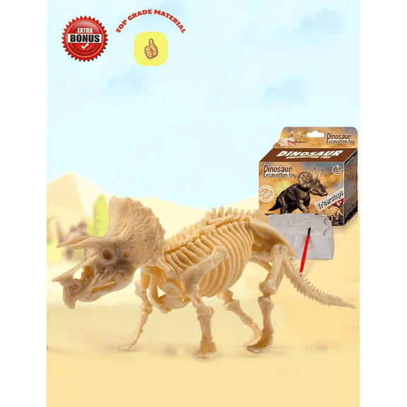 HYCSC Dinosaur Excavation Kits for Kids,Dino Dig Kits Triceratops,Dinosaur Fossil Excavation Kits for Kids,Children's Popular Science Education Toys - Dinosaur DIY Toys (Triceratops)