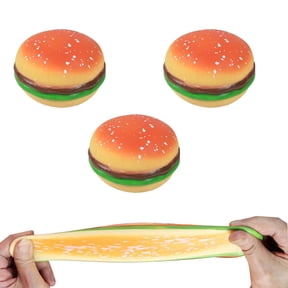 HYCSC Hamburger Stress Toys - Hamburger Squeeze Toys, Stress Stretch Hamburger Toys, Stress Relief Funny Novelty Toy, Simulation Hamburger Fidget Toy for Boy, Girl, Adult (3PCS)