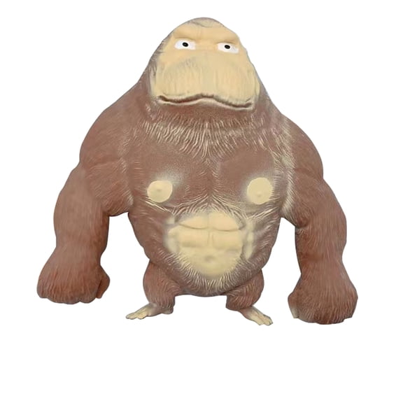 HYCSC Squishy Monkey Toy - Brown Stretch Gorilla, Stretch Monkey Stress Relief Toy, Novelty TikTok Gorilla Squeeze Toys, Funny Splat Monkey Sensory Stress Toy for Anxiety Women Men Kids (Big)