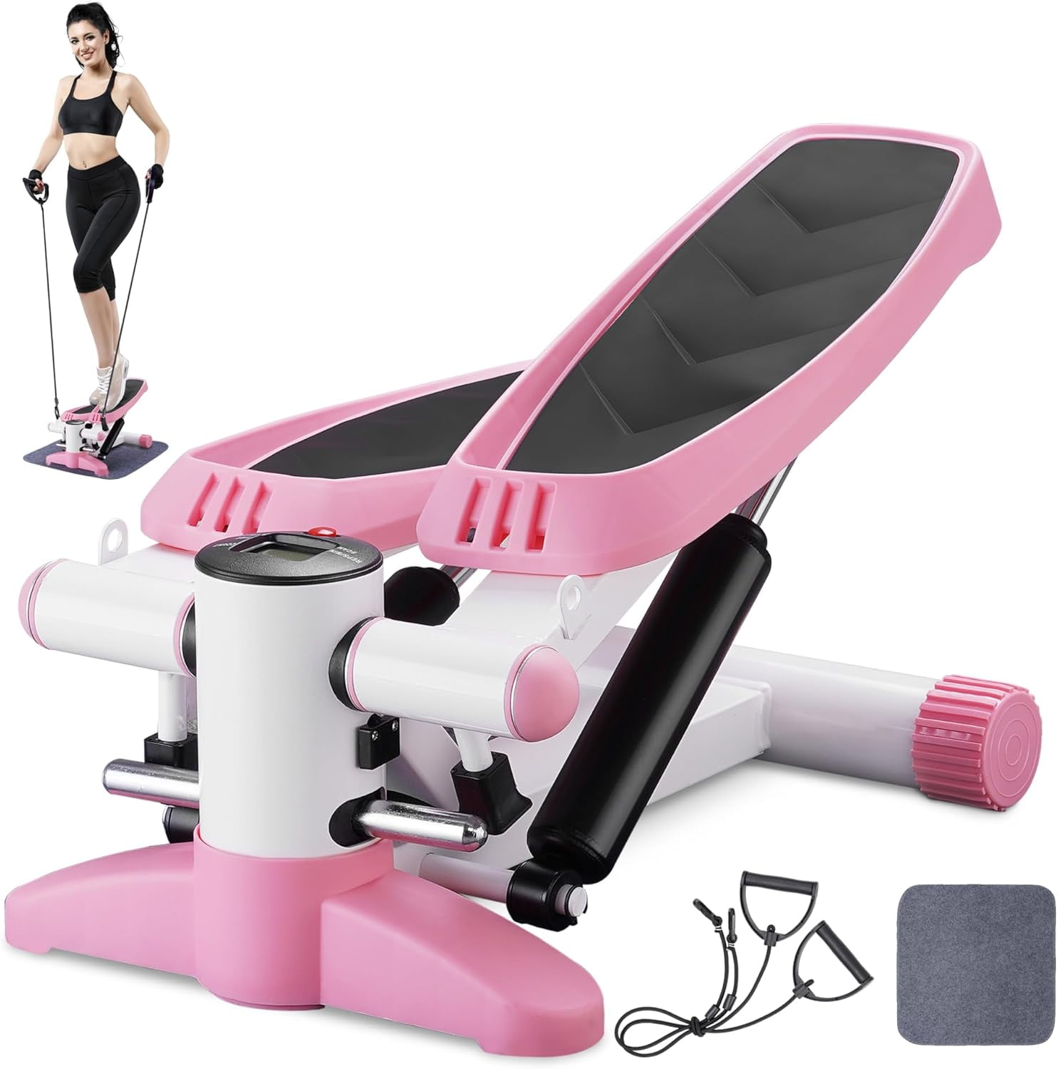 HYDParts Mini Stepper, Stair Stepper with Resistance Band, Steppers