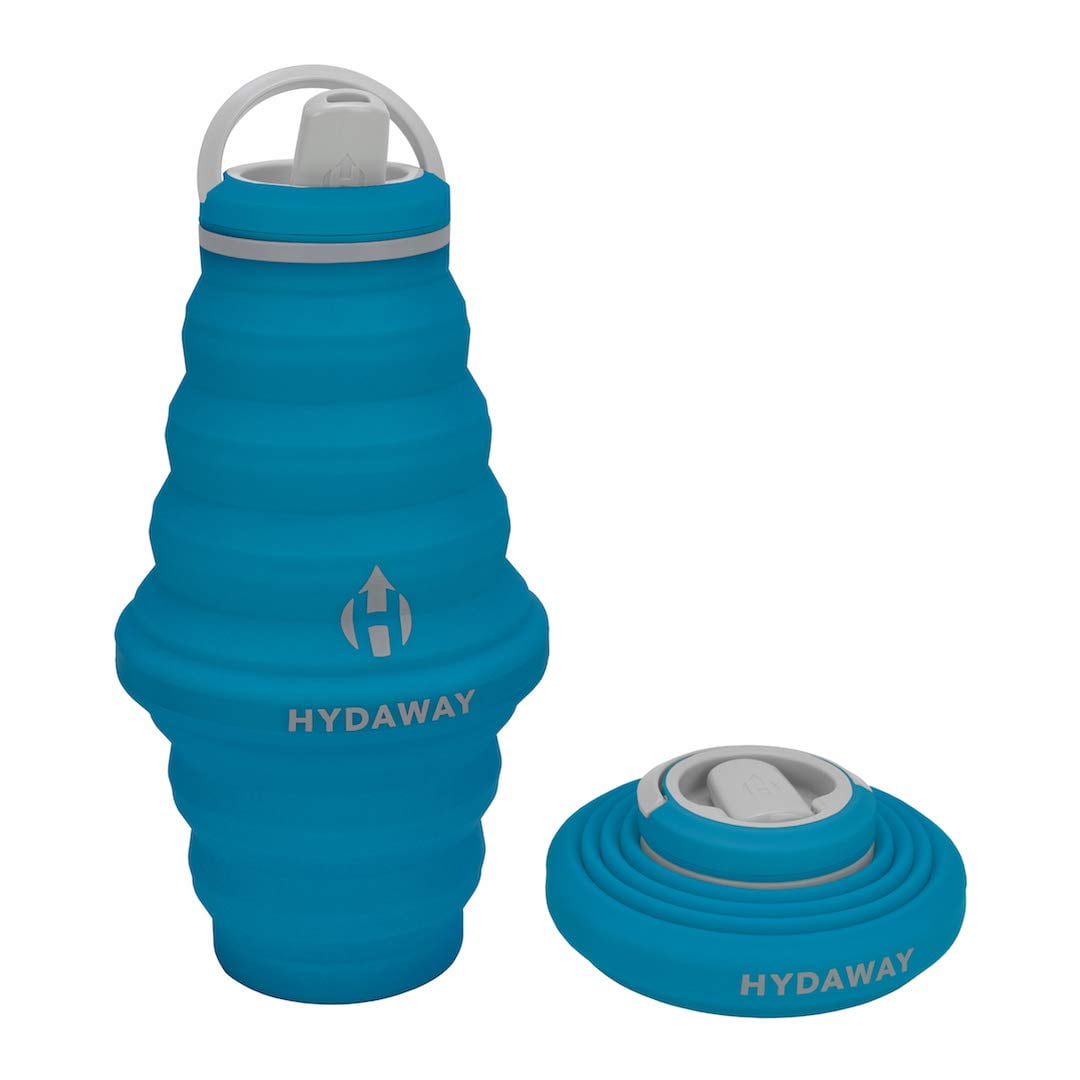 Hoodoo Outdoors Folable Water Bottle - Pop Top - BPA Free - 22 Ounce - BLUE